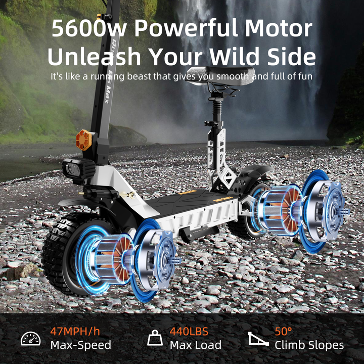 GLIDEZONE Ruitoo M6 Max Electric Scooter Front&Rear Wheel Motor with Tire