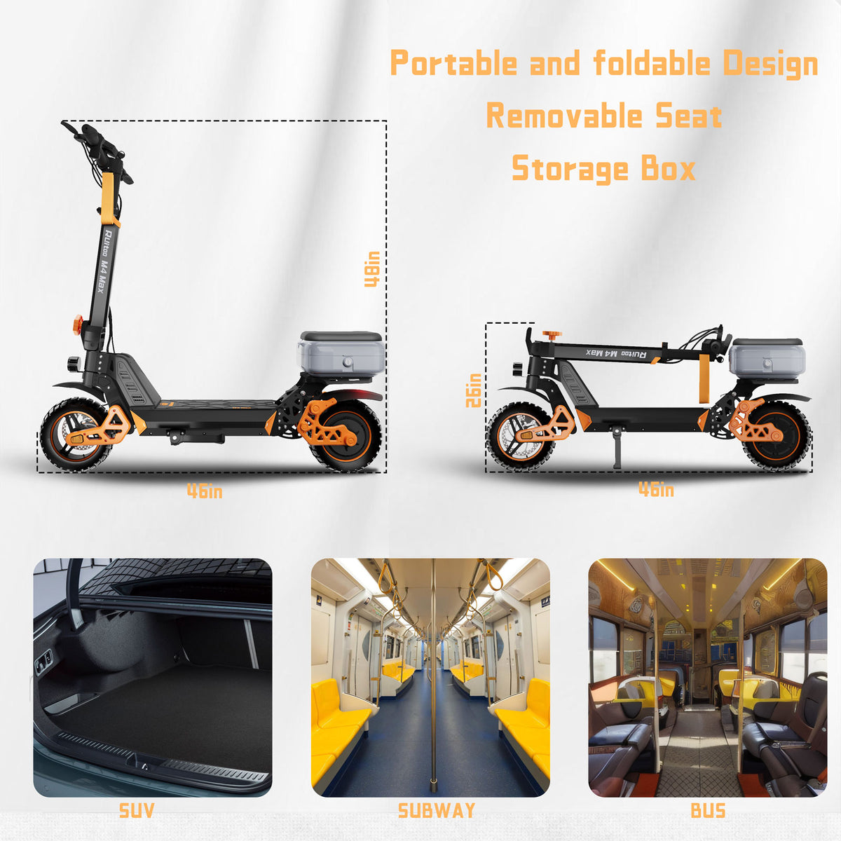 [AU] Ruitoo M4 Max Foldable All-Terrain Electric Scooter for Adults, 1000W Motor, 748Wh Battery